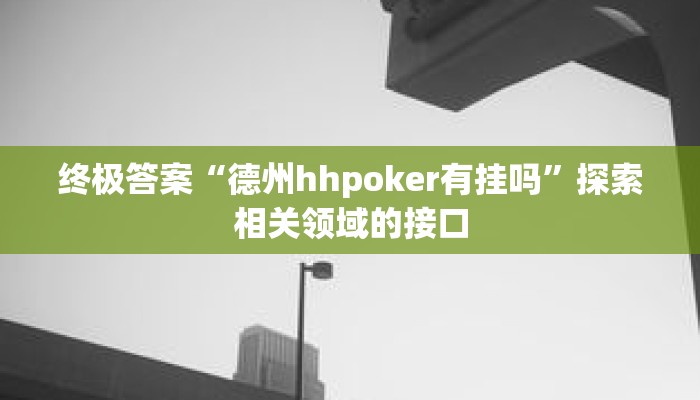 终极答案“德州hhpoker有挂吗”探索相关领域的接口 终极答案“德州hhpoker有挂吗”探索相关领域的接口