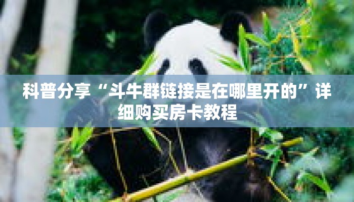 科普分享“斗牛群链接是在哪里开的”详细购买房卡教程